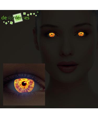 Buy DESIGNLENSES Glowing Halloween The Purge Costume Contact Lenses - Soft UV Neon Yellow - International Shipping Available - Buy Online on GoSupps.com