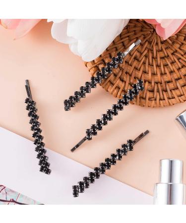 OIIKI 8PCS Black Rhinestones Hair Pins - Crystal Bobby Pins for Women - Sparkle Rhinestone Metal Clips - Girls Hair Jewelry for Parties & Daily Use - Buy Online on GoSupps.com