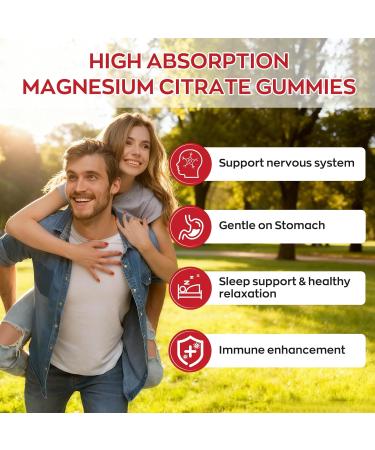 High Absorption Magnesium Gummies for Adults Magnesium Supplement for Muscle Nerve Bone and Heart Support Vegan Non-GMO Raspberry Flavor (60 Count(Pack of 1)) 60 Count (Pack of 1) - Buy Online on GoSupps.com