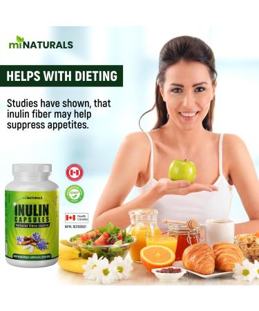 miNATURALS Pure Inulin Fiber Capsules 300 Veggie Caps Made from Chicory Root Helps Promote Constipation Relief Improves Gut Health 300 count (Pack of 1) - Buy Online on GoSupps.com