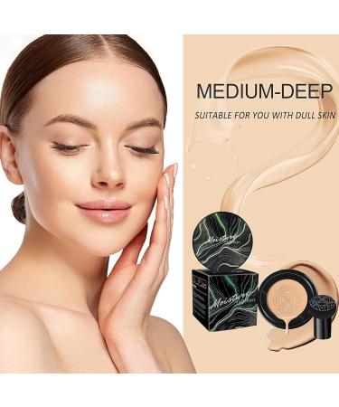 Mushroom Head Air Cushion CC Cream Foundation - Brightening & Moisturizing BB Cream Makeup Long Lasting Matte Concealer for All Skin Types Valentines Day Gifts for Her (Deep 3.21 Ounce (Pack of 1)) - Buy Online on GoSupps.com