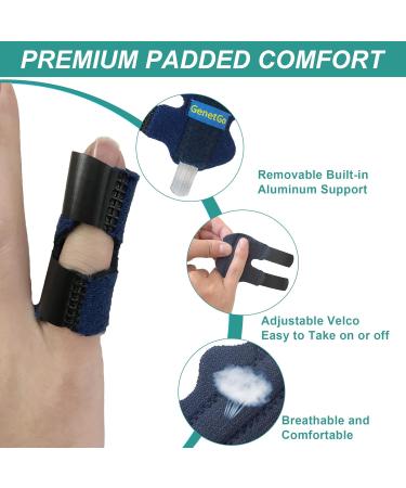 Small Trigger Finger Splint - 2 Pack Pinkie Finger Brace for Arthritis & Sports Injuries - Blue Finger Knuckle Immobilization - Buy Online on GoSupps.com
