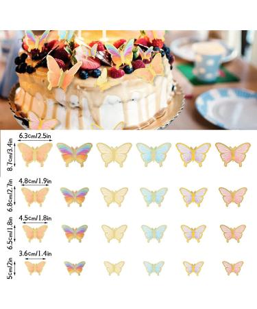 60Pcs Colorful Lively 3D Butterfly Cupcake Topper Cake Wall Butterflies Food Decorations Color Mixed Size for Decorating Baby Shower Girl's Birthday Butterfly Party Supplies - Buy Online on GoSupps.com
