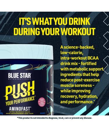 Blue Star Nutraceuticals AMINOFAST - BCAAs with Hydration Support and Electrolytes - Improve Recovery | Fuel Your Performance - 20 Servings (Raspberry Lemonade) - Buy Online on GoSupps.com
