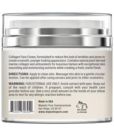 MAJESTIC PURE Collagen Cream for Face with Anti-Aging Complex and Hyaluronic Acid - 50ml - Buy Online on GoSupps.com