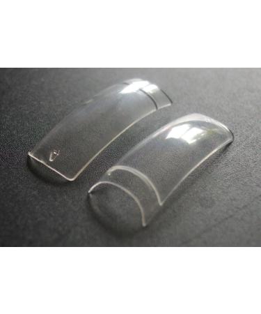 RM Beautynails 500 Cut Out Tips size 1-10 in Clear/Clear refill pack with short adhesive surface nail design in studio quality