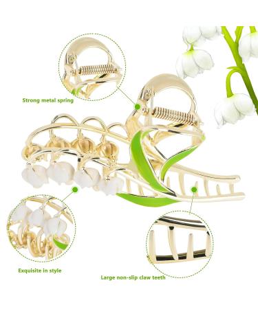 8 Pcs Metal Flower Hair Claw Clips - Gold Tulip Hair Clip Set for Women with Strong Hold - Fashion Hair Accessories for Thin Thick Long Curly Hair - Buy Online on GoSupps.com