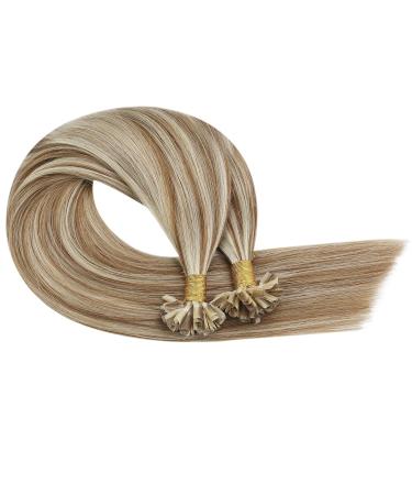 Ugeat 45cm Real Hair Keratin Extensions - U Tip 50 Strands P10/613 Light Brown & Bleach Blonde 18 Inch Remy Hair Extensions - Buy Online on GoSupps.com