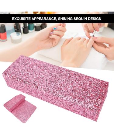 Hand Pillow with Shining Sequins - Washable Nail Art Placemat & Hand Rest Cushion (Pink) | International Shipping Available - Buy Online on GoSupps.com