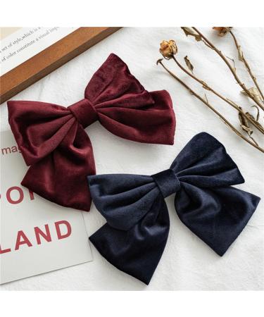 Large Velvet Hair Bow 6 Pieces Girls Hair Clips Velvet Bows Hair Clip Stylish Hair Bows Clips for Thick Hair Women Hair Styling Accessories - Buy Online on GoSupps.com