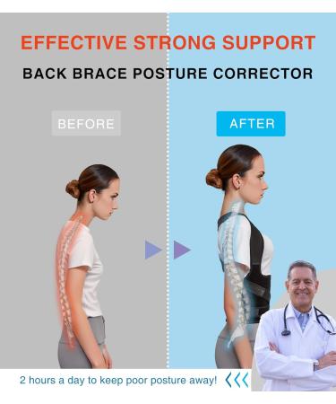 Back Posture Corrector for Men & Women | Adjustable Scoliosis Brace | Pain Relief for Upper & Lower Back | Black Large - Buy Online on GoSupps.com