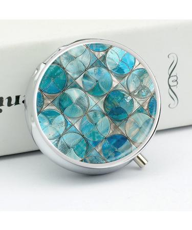 Buy Portable 3 Compartment Pill Box - Travel Medicine Organizer with Silver Lines | Compact Round Pill Case for Purse & Pocket - Buy Online on GoSupps.com