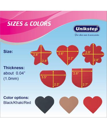 UNIKSTEP Non-Slip Shoe Sole Grips - 10 Piece Self-Adhesive Rubber Pads with Star Heart & Flower Shapes for Noise Reduction - Perfect for International Shipping - Buy Online on GoSupps.com
