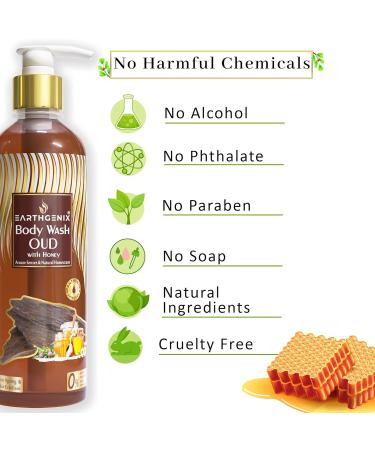 Body Wash OUD with Honey - Anti-Aging Exfoliant for All Skin Types | 300ml | Unisex | Loofah Free - Buy Online on GoSupps.com