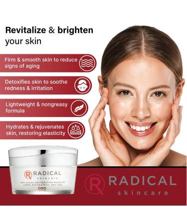 Radical Skincare Anti-Aging Restorative Moisturizer | Hydrating Jojoba Vitamin E & Aloe | Antioxidant-Rich Gentle & Non-Drying | Paraben & Cruelty-Free | All Skin Types | 1.7 Oz - Buy Online on GoSupps.com
