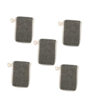 VINTORKY 5pcs Black Linen Soap Bag Facial Exfoliating Meshes Exfoliating Soap Bag Exfoliator Mitt Flax