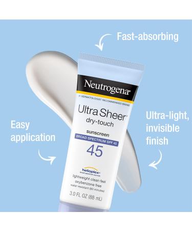 Neutrogena Ultra Sheer SPF 45 Sunscreen Lotion 3 fl. oz (Pack of 2) - Buy Online on GoSupps.com