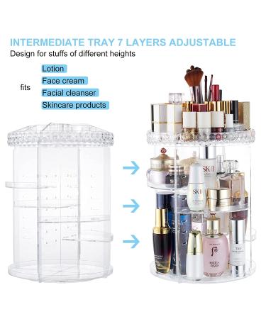 360 Rotating Makeup Organizer - Acrylic Vanity Carousel for Cosmetic Storage - Buy Online on GoSupps.com