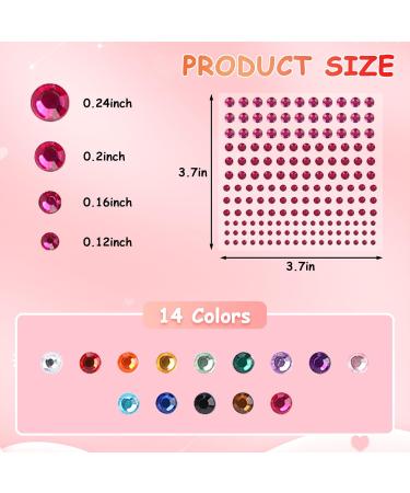 14 Sheets Face Gem Stickers Set - Mixed Color Crystal Rhinestones for Makeup | Self-Adhesive Face Jewels for Women & Girls - Buy Online on GoSupps.com