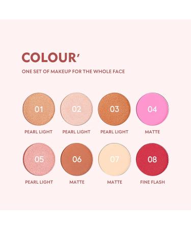 Blush Bronzer Highlighter Palette - 8 Color Contour & Highlight Makeup Matte & Glitter Finish | International Shipping Available - Buy Online on GoSupps.com