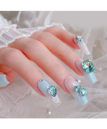 FEIlei 10x/Set Butterfly Nail Rhinestones Square Nail Charms DIY Hearts Nail Art Charms - Buy Online on GoSupps.com