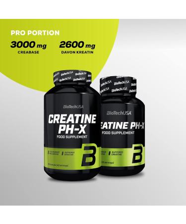 BioTechUSA Creatine Ph-X Capsules | Buffered Creatine for Optimal Performance | 3g CreaBASE per Serving | 90 Capsules - International Shipping Available - Buy Online on GoSupps.com