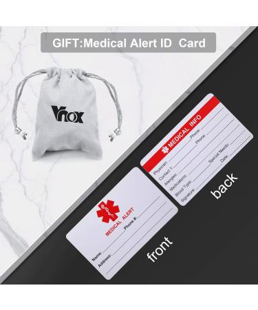 VNOX Adjustable Stainless Steel Medical Alert Bracelets for Men & Women Emergency Medical ID Wristband 6-8.8 Inches - Buy Online on GoSupps.com