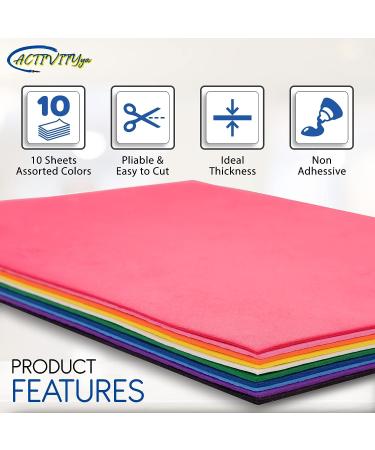 EVA Foam Sheets 9x12 Inch 2mm Thick - 10 Colorful Sheets for Arts and Crafts by ACTIVITYya - Buy Online on GoSupps.com