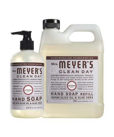 MRS. MEYER'S CLEAN DAY Liquid Hand Soap Lavender Scent Set Includes Refill & Bottle No Size No Color 33 + 12.5 Oz 2 Count  - Buy Online on GoSupps.com