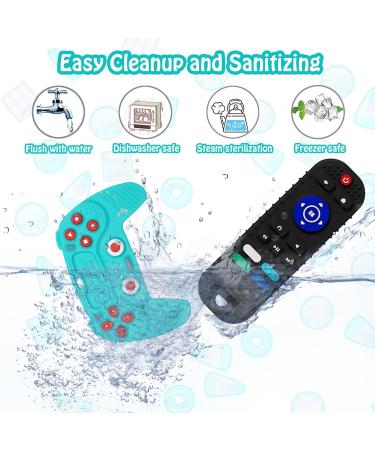 Silicone Baby Teething Toys 2 Pack with Pacifier Clip | Durable Teethers for Boys and Girls | Sensory Chew Toys for Kids and Toddlers - Buy Online on GoSupps.com
