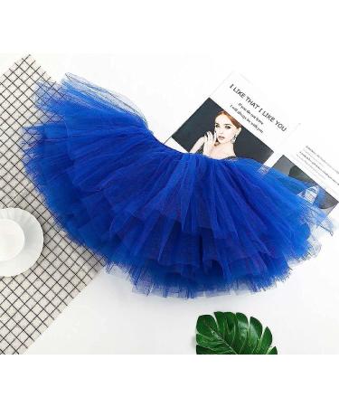 REETAN Royal Blue Ballet Tutu Skirt for Women and Girls - Six-Layered Tulle Elastic Dance Skirt - Buy Online on GoSupps.com
