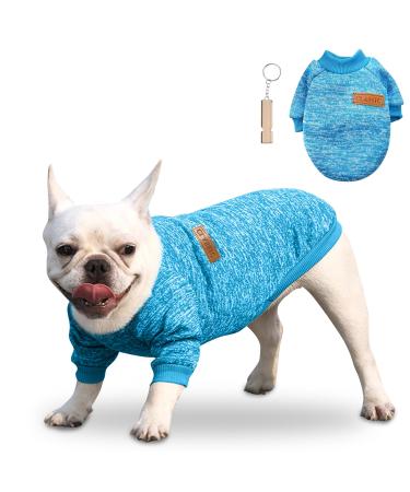 Dog sweater Small dogs set warm dogs sweater with pipe classic dog sweater warm puppy clothing dog sweater pet sweater for small and medium -sized dogs (blue s) s blue