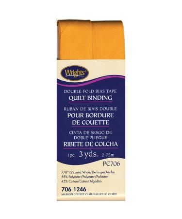 Wrights 117-706-1246 Double Fold Quilt Binding Bias Tape  Marigold  3-Yard
