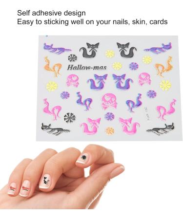DIY Halloween Nail Sticker Self Adhesive Widely Use Halloween Nail Stickers Easy Use for Party for Daily Use - Buy Online on GoSupps.com