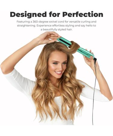 Joya Mia Allure 1 Oxidation Titanium Hair Straightener - Portable & Lightweight Flat Iron with Adjustable Temperature LCD Display & Travel-Friendly Design for All Hair Types - Teal - Buy Online on GoSupps.com