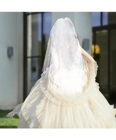 Umimiss Bridal Veil White Pearl Hair Clip-Bride To Be Bridal Pearl Veil Hen Party Veil Bride To Be Decorations Bachelorette Party Accessories Bride Headband And Veil Bride To Be Headband Wedding Veil - Buy Online on GoSupps.com