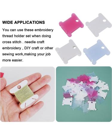 80 Pcs Embroidery Thread Organizer - Floss Storage Cards for Stitch Plastic Bobbins (4 Colors) - Buy Online on GoSupps.com