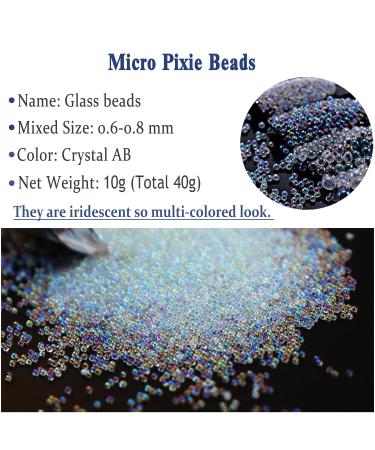 Glass Pixie Crystals for 3D Nail Art DIY Decor (Crystal AB) - 4 Colors with Recycling Box - Buy Online on GoSupps.com