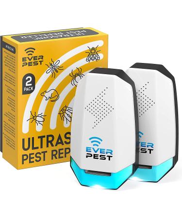 Ultrasonic Pest Repeller Plug in 2 Pack- Electronic Insect Control Defender - Roach Bed Bug Mouse Rodent Mosquito - Indoor Reject Repellent - for Cockroach Ants Mice Fly Rat Bedbug Spider Squirrel