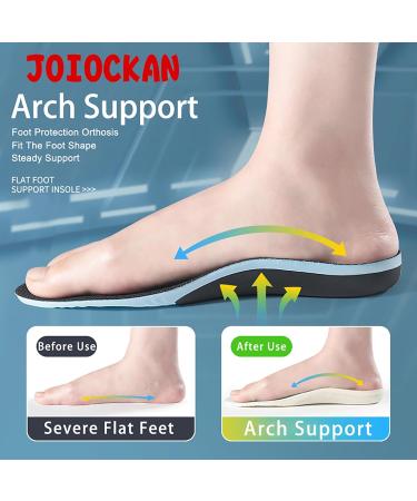 Arch Support Insoles for Flat Feet & Foot Pain Relief - Shock Absorb Orthotic Inserts for Men/Women | Plantar Fasciitis Support (Black L: Men 9-10/Women 10-11 - Buy Online on GoSupps.com