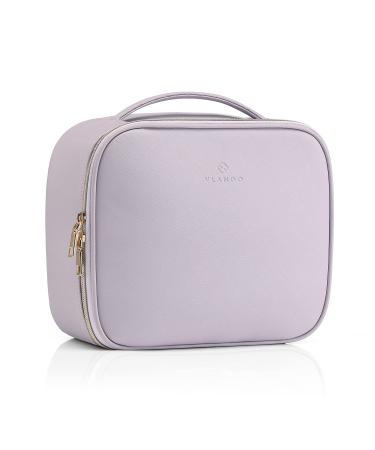 Vlando Travel Cosmetic Make-up Bag Storage Case, Multi-compartment with Dividers for Cosmetics Makeup Brushes Toiletry Jewelry Accessories (Purple)