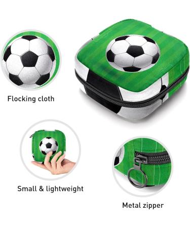 Period Bag Sanitary Napkin Storage & Travel Makeup Pouch - Football & Green - Buy Online on GoSupps.com