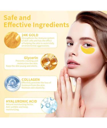 Premium Eye Patches for Dark Circles & Puffiness - Moisturizing Under Eye Masks & Gel Pads | Reduce Wrinkles & Refresh Eyes (Pink - Buy Online on GoSupps.com