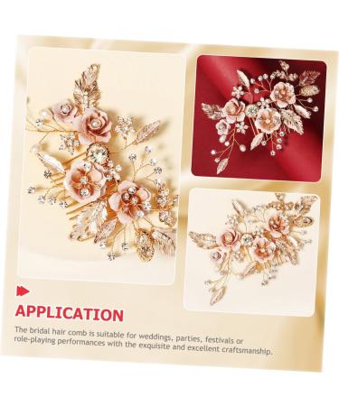 FRCOLOR Flower Leaf Comb Flower Bridal Hair Comb Bridal Hair Accessories Rhinestone Bridal Hair Comb Crystal Bridal Hair Comb Bride Alloy Rhinestone Headgear Wedding - Buy Online on GoSupps.com