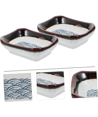 Zerodeko Plates 2pcs Sea Ripple Seasoning Dish Soybean Vintage Ceramics Ceramic Sauce Dish - Buy Online on GoSupps.com