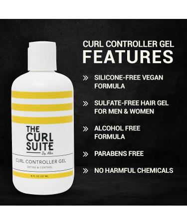 The Curl Suite Curl Controller Gel - Long-Lasting Styling Gel for Curly, Coily, and Wavy Hair (8 Oz) - Buy Online on GoSupps.com