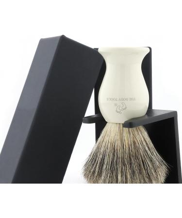 Badger Shaving Brush with Black Stand | Handmade Resin Handle for Perfect Shaving Foam | Best Facial Care Tool - Buy Online on GoSupps.com
