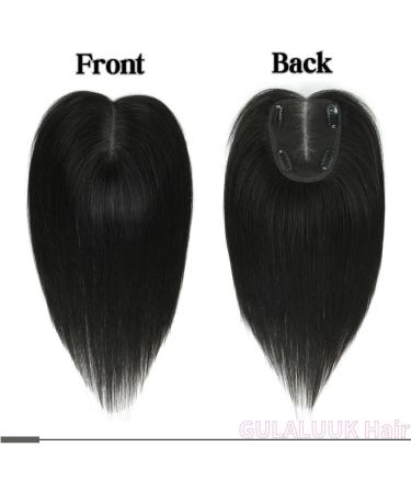 Real Human Hair Topper for Thinning Hair Women - Natural Black 12inch Silk Base Hair Piece - 10x12cm Coverage - 1B# Color - Buy Online on GoSupps.com