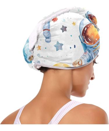 Astronaut Planet Hair Towel 2 Pack - Super Absorbent Quick Dry Hair Turbans for Women & Girls | Ultimate Hair Drying Solution - Buy Online on GoSupps.com