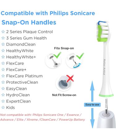 Relax Artist Replacement Toothbrush Heads for Philips Sonicare - Compatible with Snap-On Electric Toothbrush by Sonic Care - Buy Online on GoSupps.com